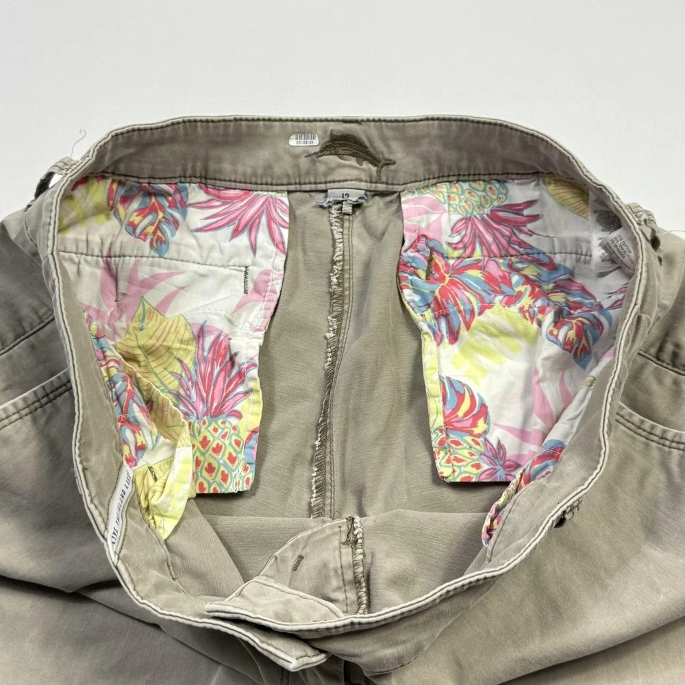 Tommy Bahama Pants Mens 12 Beige‎ Stretch Chino Tropical Lining Casual